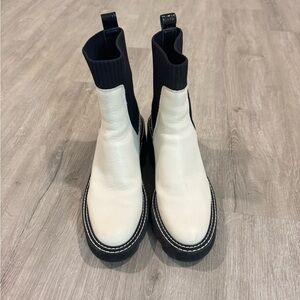 Stylish Black and White Ankle Boots